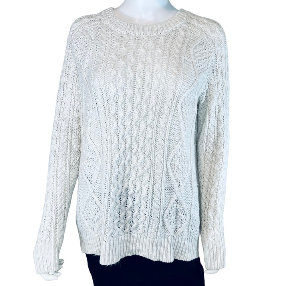 Merona Cable Knit Long Sleeve Ivory Sweater
